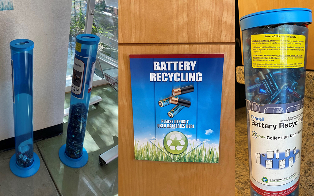 Batteriebehälter im Supermarkt